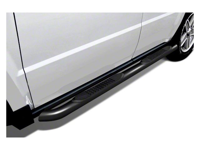 3-Inch Round Side Step Bars; Black (11-21 Jeep Grand Cherokee WK2, Excluding High Altitude, Limited X, SRT, Summit, Trackhawk & Trailhawk)