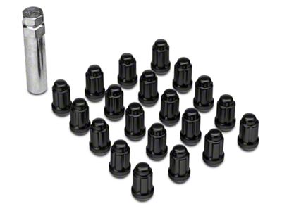 Black 6-Spline Lug Nut Kit; 1/2-Inch x 20; Set of 20 (93-10 Jeep Grand Cherokee ZJ, WJ & WK)