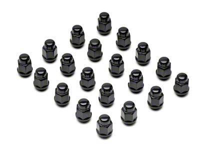 Black Acorn Lug Nut Kit; 1/2-Inch x 20; Set of 20 (93-10 Jeep Grand Cherokee ZJ, WJ & WK)