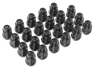 Black Acorn Lug Nut Kit; 13/16-Inch; Set of 23 (93-10 Jeep Grand Cherokee ZJ, WJ & WK)