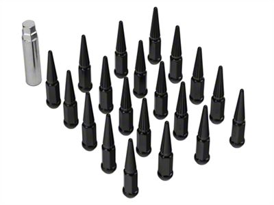 Black Spike Lug Nut Kit; 1/2-Inch x 20; Set of 20 (93-10 Jeep Grand Cherokee ZJ, WJ & WK)