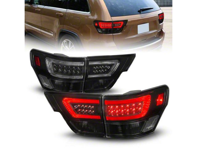 C-Bar LED Tail Lights; Black Housing; Smoked Lens (11-13 Jeep Grand Cherokee WK2)