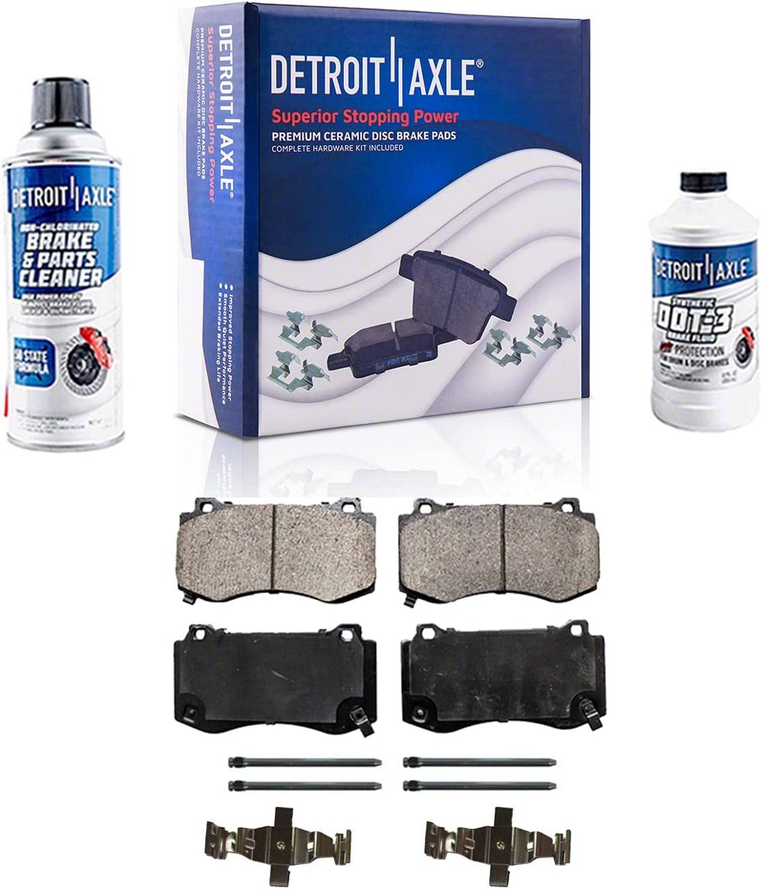 Jeep Grand Cherokee Ceramic Brake Pads with Brake Fluid and Cleaner ...