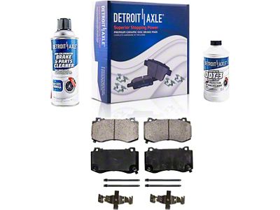 Ceramic Brake Pads with Brake Fluid and Cleaner; Front Pair (06-10 Jeep Grand Cherokee WK SRT8)