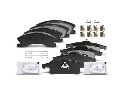 Ceramic Brake Pads; Front and Rear (99-02 Jeep Grand Cherokee WJ w/ Akebono Calipers; 03-04 Jeep Grand Cherokee WJ)