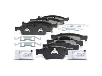 Ceramic Brake Pads with Pad Wear Sensor; Front and Rear (11-18 Jeep Grand Cherokee WK2, Excluding SRT, SRT8 & Trackhawk)