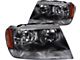 Crystal Headlights; Black Housing; Clear Lens (99-04 Jeep Grand Cherokee WJ)