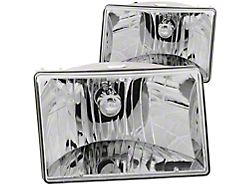 Crystal Headlights; Chrome Housing; Clear Lens (93-98 Jeep Grand Cherokee ZJ)