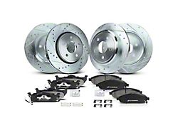 Drilled and Slotted Brake Rotor and Pad Kit; Front and Rear (05-10 Jeep Grand Cherokee WK, Excluding SRT8)