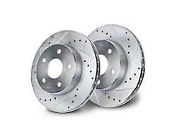 Drilled and Slotted Rotors; Front Pair (99-04 Jeep Grand Cherokee WJ)