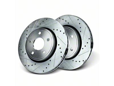 Drilled and Slotted Rotors; Front Pair (05-10 Jeep Grand Cherokee WK, Excluding SRT8)