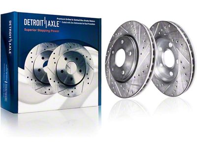 Drilled and Slotted Rotors; Front Pair (93-98 Jeep Grand Cherokee ZJ)