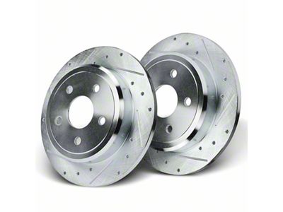 Drilled and Slotted Rotors; Rear Pair (05-10 Jeep Grand Cherokee WK, Excluding SRT8)