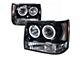 Dual Halo Projector Headlights; Gloss Black Housing; Smoked Lens (93-96 Jeep Grand Cherokee ZJ)