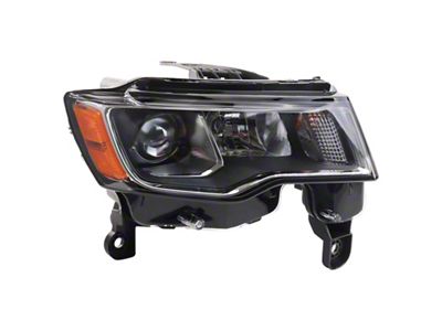 Headlight; Black Housing; Clear Lens; Passenger Side (17-22 Jeep Grand Cherokee WK2)