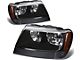 Headlights with Amber Corners; Black Housing; Clear Lens (99-04 Jeep Grand Cherokee WJ)