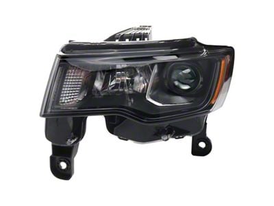 Headlights; Black Housing; Clear Lens (17-22 Jeep Grand Cherokee WK2)