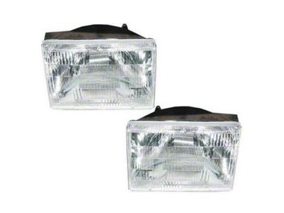 Headlights; Chrome Housing; Clear Lens (93-98 Jeep Grand Cherokee ZJ)