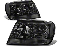 Headlights with Clear Corners; Chrome Housing; Smoked Lens (99-04 Jeep Grand Cherokee WJ)