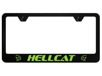 Hellcat License Plate Frame; Green (Universal; Some Adaptation May Be Required)