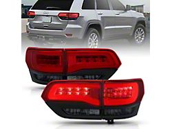 LED Tail Lights; Black Housing; Smoked Lens (14-21 Jeep Grand Cherokee WK2)