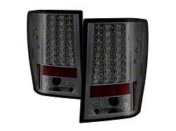 LED Tail Lights; Chrome Housing; Smoked Lens (07-10 Jeep Grand Cherokee WK)