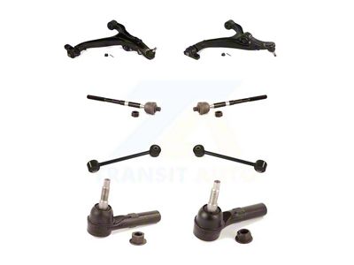 Front Lower Suspension Control Arm and Ball Joint Assemblies with Front Stabilizer Bar Link and Tie Rod End Kit (05-10 Jeep Grand Cherokee WK)