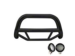 Max Bull Bar with 5.30-Inch Black Round Flood LED Lights; Black (11-21 Jeep Grand Cherokee WK2 w/ Front Tow Hooks)