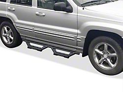 Octagon Tube Drop Style Nerf Side Step Bars; Black (99-04 Jeep Grand Cherokee WJ)