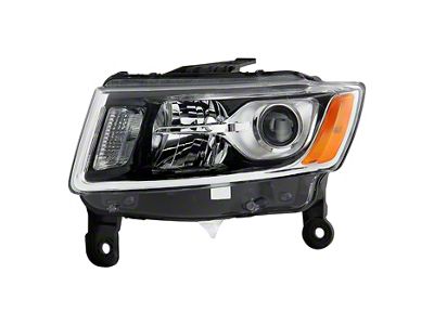 OEM Style Headlight; Black Housing; Clear Lens; Driver Side (14-16 Jeep Grand Cherokee WK2)