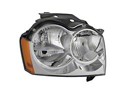 OEM Style Headlight; Chrome Housing; Clear Lens; Passenger Side (05-07 Jeep Grand Cherokee WK)