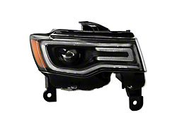 OEM Style Headlight; Chrome Housing; Clear Lens; Passenger Side (17-21 Jeep Grand Cherokee WK2 w/ Factory HID Headlights)