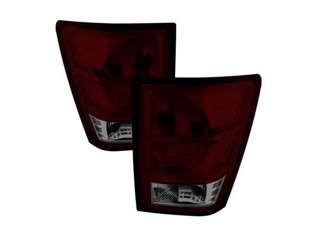 OEM Style Tail Lights; Chrome Housing; Red Smoked Lens (07-10 Jeep Grand Cherokee WK)