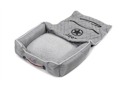 PetBed2Go Seat Cover with Jeep Star; Gray (Universal; Some Adaptation May Be Required)