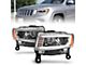 Plank Style Projector Headlights; Chrome Housing; Clear Lens (14-15 Jeep Grand Cherokee WK2 w/ Factory Halogen Headlights)