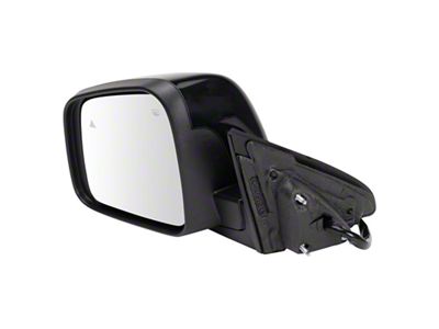 Powered Heated Mirror with Turn Signal; Black; Driver Side (14-20 Jeep Grand Cherokee WK2 w/ Puddle Lights & Memory Mirrors)