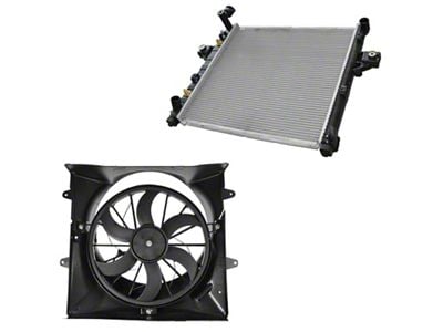 Radiator and Cooling Fan Blade (99-03 4.0L Jeep Grand Cherokee WJ w/o Factory Towing Package)