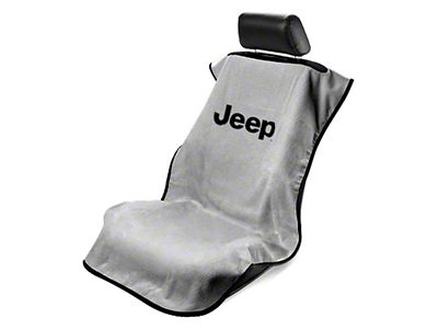 Seat Cover with Jeep Letters; Gray (Universal; Some Adaptation May Be Required)