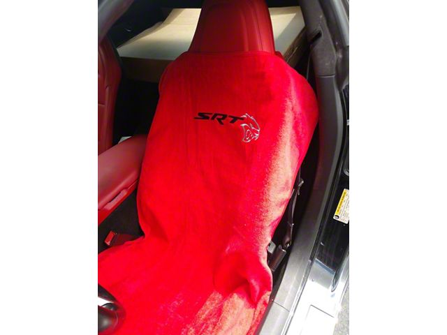 Seat Towel with SRT Hellcat Logo; Red (Universal; Some Adaptation May Be Required)