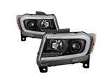 Signature Series Light Bar Projector Headlights; Black Housing; Clear Lens (11-13 Jeep Grand Cherokee WK2 w/ Factory Halogen Headlights)