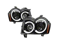 Signature Series Light Bar Projector Headlights; Black Housing; Clear Lens (05-07 Jeep Grand Cherokee WK)