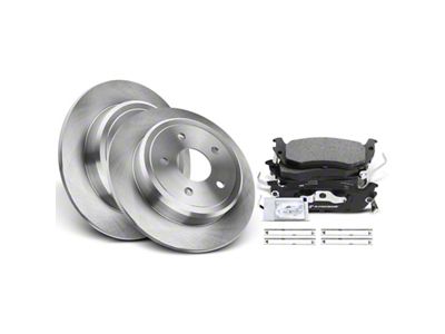 Solid Brake Rotor and Pad Kit; Rear (05-10 Jeep Grand Cherokee WK, Excluding SRT8)