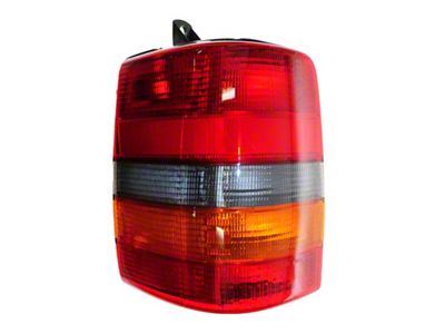 Tail Light; Chrome Housing; Red Clear Lens; Driver Side (93-98 Jeep Grand Cherokee ZJ)