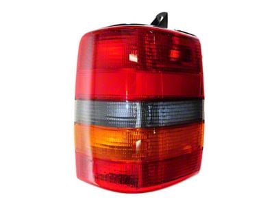 Tail Light; Chrome Housing; Red Clear Lens; Passenger Side (93-98 Jeep Grand Cherokee ZJ)