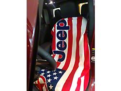 Towel2Go Seat Cover with Jeep Logo and American Flag (Universal; Some Adaptation May Be Required)