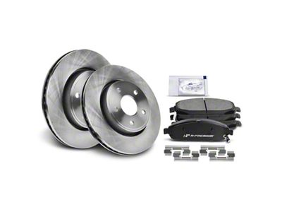 Vented Brake Rotor and Pad Kit; Front (05-10 Jeep Grand Cherokee WK, Excluding SRT8)