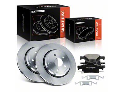 Vented Brake Rotor and Pad Kit; Rear (18-21 Jeep Grand Cherokee WK2 Trackhawk)