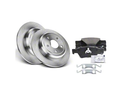 Vented Brake Rotor and Pad Kit; Rear (11-17 Jeep Grand Cherokee WK2 w/ Solid Rear Rotors, Excluding SRT & SRT8)