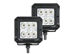 Go Rhino 3-Inch x 3-Inch Bright Series LED Light Pods; Spot Beam (Universal; Some Adaptation May Be Required)