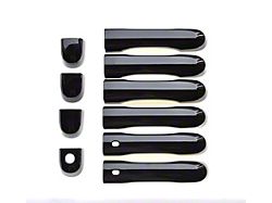 Chrome Delete Door Handle Covers; Gloss Black (15-23 Jeep Renegade BU)